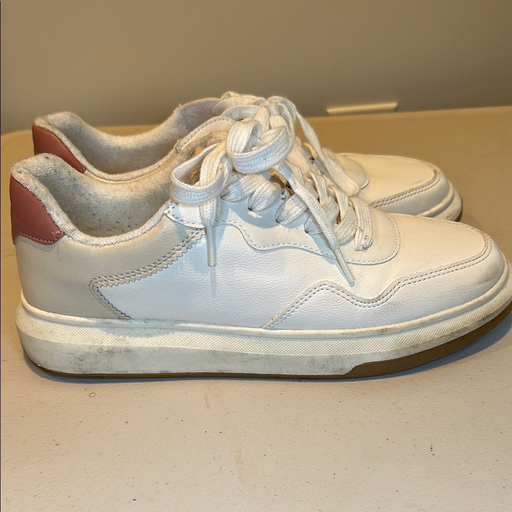 White, Pink & Tan Sneakers